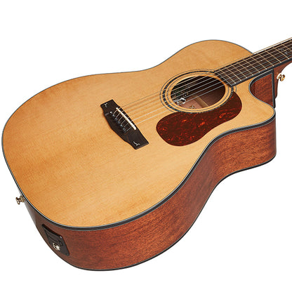 Cort Gold-A6 Auditorium Full Solid Acoustic Electric Guitar with Bag - Natural Glossy (Gold A6)