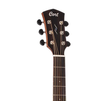 Cort Core-DC Mahogany Dreadnought Full Solid Acoustic Guitar With Case - Open Pore Black Burst (Core DC)