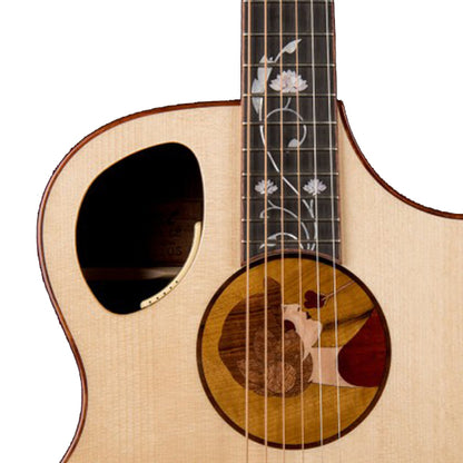 Cort Roselyn LE Limited Edition OM Full Solid Acoustic Electric Guitar with Bag - Natural Glossy