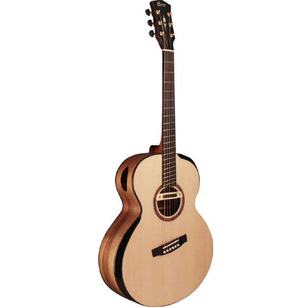 Cort Cut Craft Limited Bevel Small Jumbo Full Solid Acoustic Electric Guitar with Case - Natural