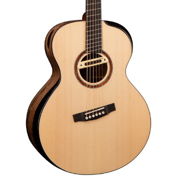 Cort Cut Craft Limited Bevel Small Jumbo Full Solid Acoustic Electric Guitar with Case - Natural