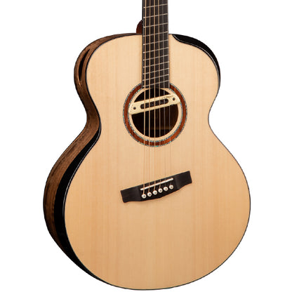 Cort Cut Craft Limited Bevel Small Jumbo Full Solid Acoustic Electric Guitar with Case - Natural