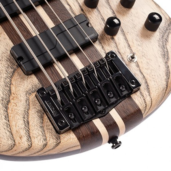 Cort A5 Ultra Ash 5 String Electric Bass Guitar Ash Top on Mahogany - Etched Natural Black