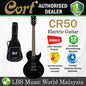 Cort CR50 Classic Rock Electric Guitar Jatoba Fretboard and HH Pickup with Bag - Black (CR 50)