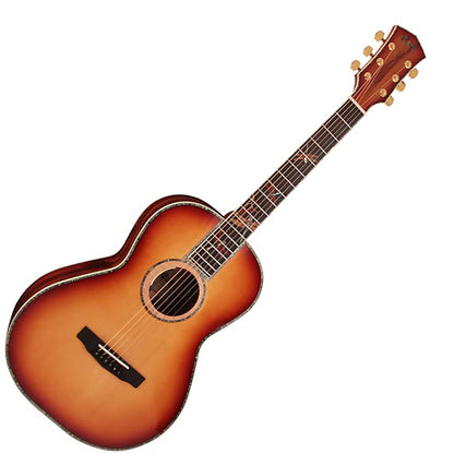 Cort PR-LE MY Limited Edition Parlor Full Solid Acoustic Guitar with Case and Pickup - Sunburst (PRLE PR LE)