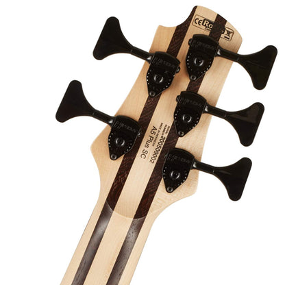 Cort A5 Plus SC 5 String Electric Bass Guitar Poplar Burl Top Ash Body - Amber Open Pore