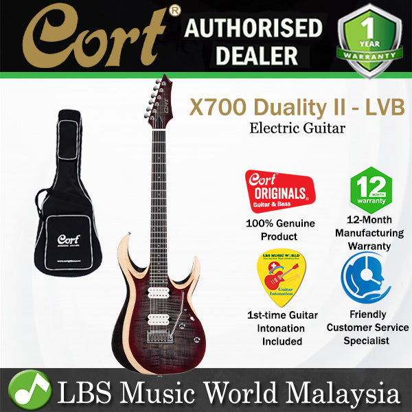 Cort X700 Duality II Electric Guitar With Fishman HH Pickup and Flamed Maple Top - Lava Burst (X 700)