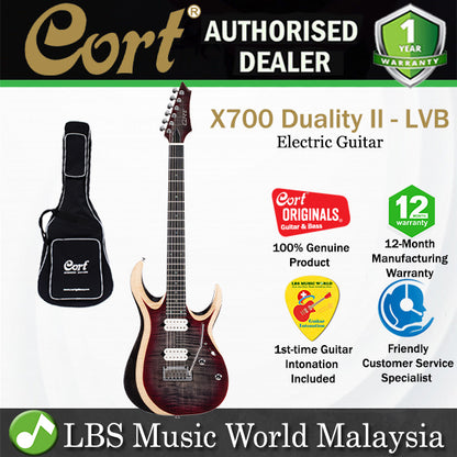 Cort X700 Duality II Electric Guitar With Fishman HH Pickup and Flamed Maple Top - Lava Burst (X 700)