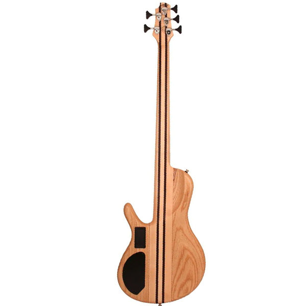 Cort A5 Plus SC 5 String Electric Bass Guitar Poplar Burl Top Ash Body - Amber Open Pore