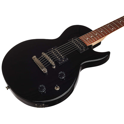 Cort CR50 Classic Rock Electric Guitar Jatoba Fretboard and HH Pickup with Bag - Black (CR 50)