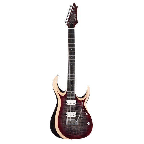 Cort X700 Duality II Electric Guitar With Fishman HH Pickup and Flamed Maple Top - Lava Burst (X 700)