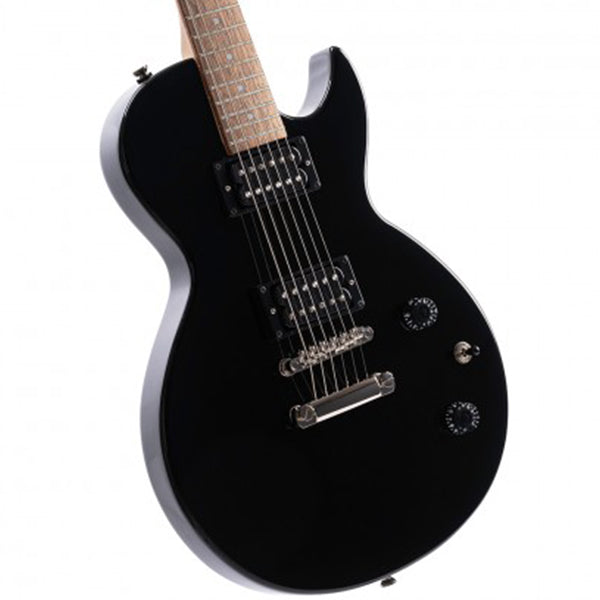 Cort CR50 Classic Rock Electric Guitar Jatoba Fretboard and HH Pickup with Bag - Black (CR 50)
