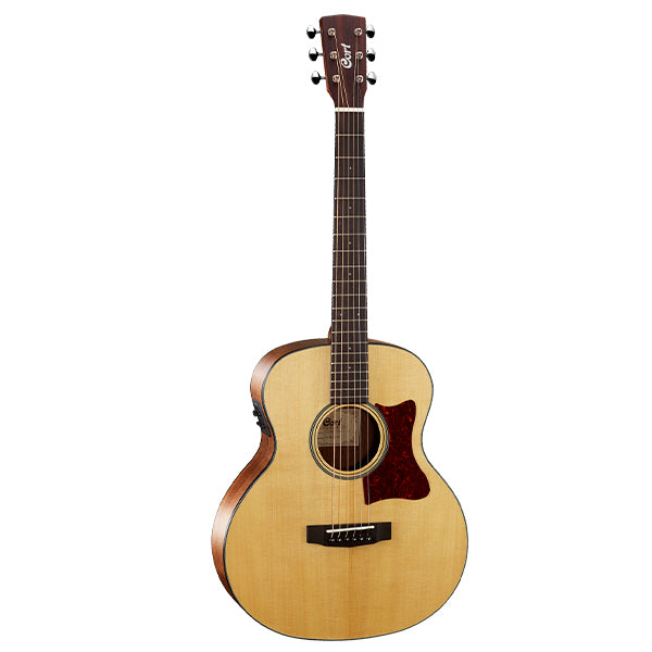 [Discontinued] Cort Little CJ Walnut 3/4 Jumbo Solid Top Sitka Spruce Acoustic Electric Guitar - Open Pore Walnut