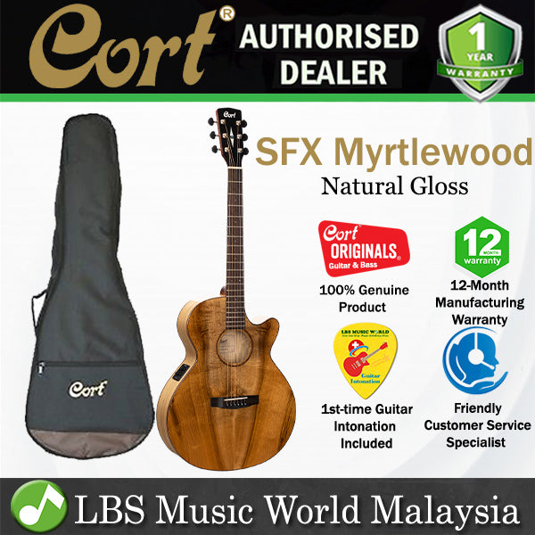 Cort SFX-Myrtlewood Solid Top Torrefied Acoustic Electric Guitar With Bag - Natural Gloss (SFX Myrtlewood)