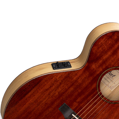 Cort SFX-Myrtlewood Solid Top Torrefied Acoustic Electric Guitar With Bag - Brown Gloss (SFX Myrtlewood)