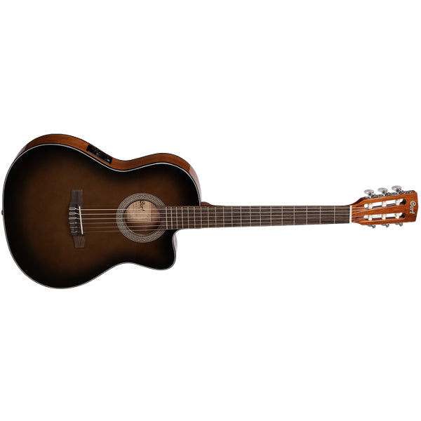 Cort Jade E Nylon Classic Cutaway Spruce Top Classical Guitar With Bag and Pickup - Dark Brown Burst