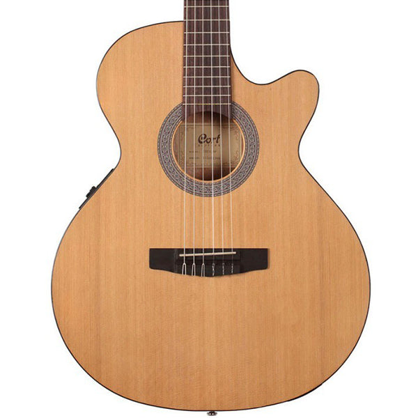 Cort CEC1 SFX Cutaway Body Spruce Top Classical Guitar With Bag and Pickup - Open Pore