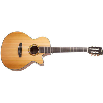 Cort CEC5 SFX Body Solid Red Cedar Classical Guitar With Bag and Pickup - Natural Glossy