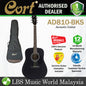 Cort AD810 Dreadnought Spruce Top Acoustic Guitar with Bag - Natural, Black & Sunburst (AD 810)-Black Satin