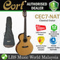 Cort CEC7 SFX Solid Top Red Cedar Classical Guitar With Bag and Pickup - Natural Glossy