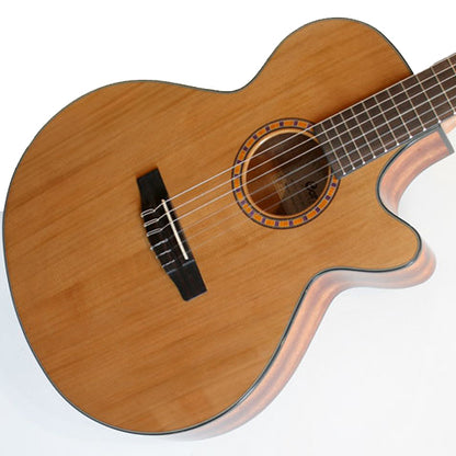 Cort CEC5 SFX Body Solid Red Cedar Classical Guitar With Bag and Pickup - Natural Glossy