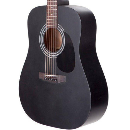 Cort AD810 Dreadnought Spruce Top Acoustic Guitar with Bag - Natural, Black & Sunburst (AD 810)-Black Satin