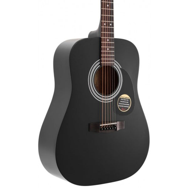 Cort AD810 Dreadnought Spruce Top Acoustic Guitar with Bag - Natural, Black & Sunburst (AD 810)-Black Satin