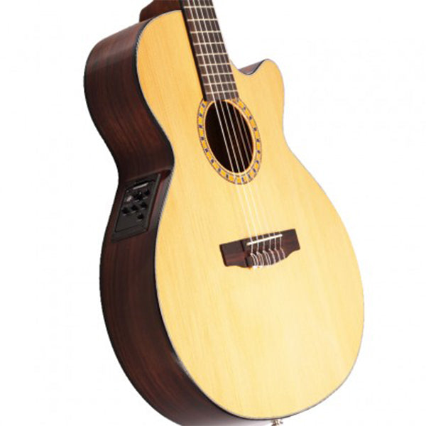 Cort CEC7 SFX Solid Top Red Cedar Classical Guitar With Bag and Pickup - Natural Glossy