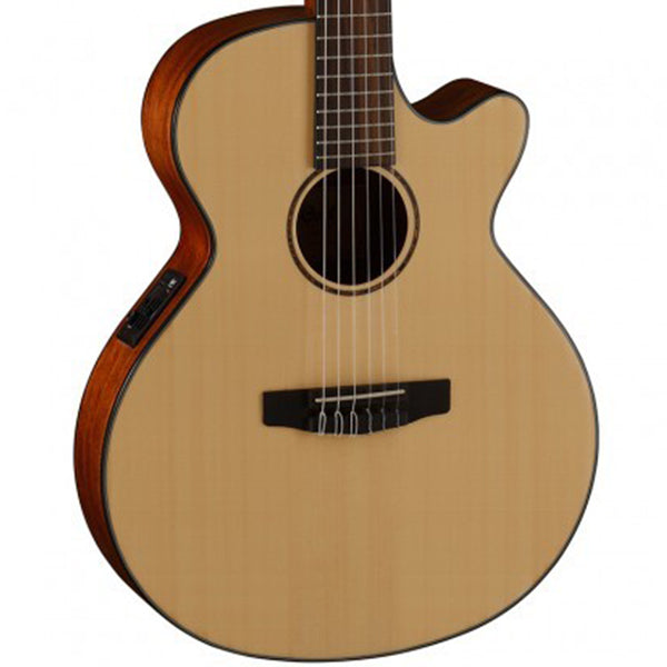 Cort CEC3 SFX Body Solid Spruce Top Classical Guitar With Bag and Pickup - Natural Satin