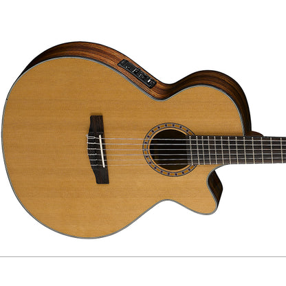 Cort CEC7 SFX Solid Top Red Cedar Classical Guitar With Bag and Pickup - Natural Glossy