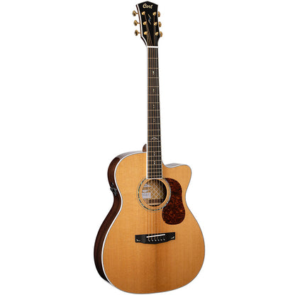 Cort Gold OC8 OM Body Torrefied Full Solid Sitka Spruce Top Classical Guitar With Bag and Pickup - Natural Glossy