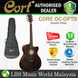 Cort Core OC Spruce OM Cutaway Body Full Solid Sitka Spruce Acoustic Guitar With Bag - Open Pore Trans Black