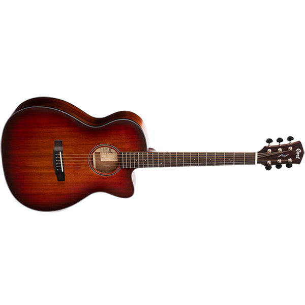 Cort Core OC OM Cutaway Body Full Solid Blackwood Acoustic Guitar With Bag - Open Pore Light Burst