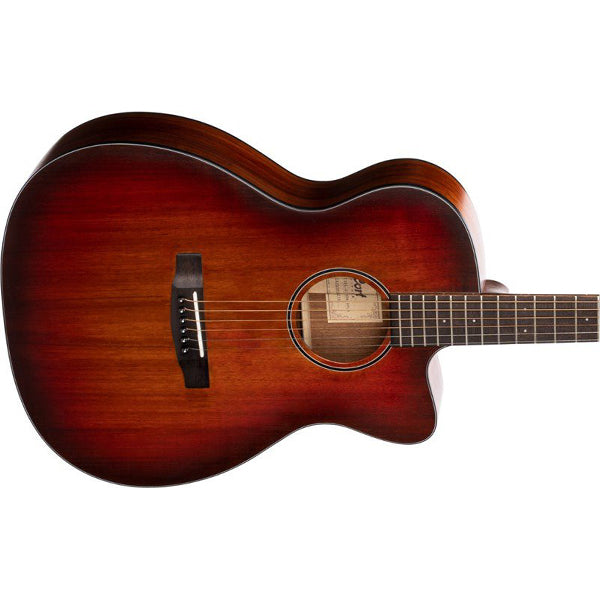 Cort Core OC OM Cutaway Body Full Solid Blackwood Acoustic Guitar With Bag - Open Pore Light Burst
