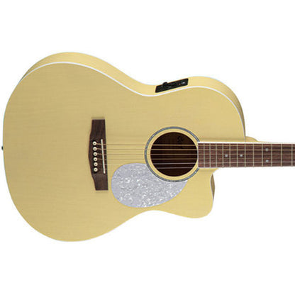 Cort Jade Classic Cutaway Body Mahogany Top Acoustic Guitar With Bag and Pickup - Pastel Yellow Open Pore