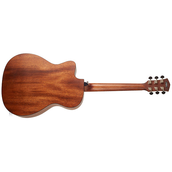 Cort Core OC Spruce OM Cutaway Body Full Solid Sitka Spruce Acoustic Guitar With Bag - Open Pore Trans Black