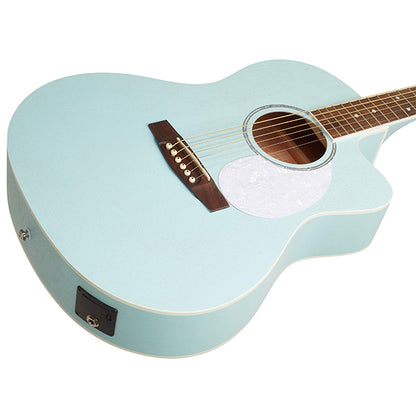 Cort Jade Classic Cutaway Body Mahogany Acoustic With Bag and Pickup - Sky Blue Open Pore