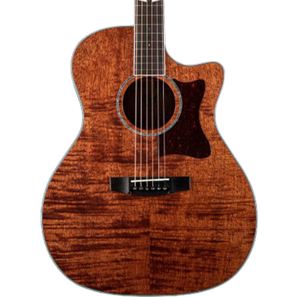 Cort GA5F Grand Auditorium Body Full Solid Flamed Mahogany Acoustic Electric Guitar With Bag - Open Pore (GA5 F)