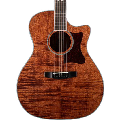 Cort GA5F Grand Auditorium Body Full Solid Flamed Mahogany Acoustic Electric Guitar With Bag - Open Pore (GA5 F)