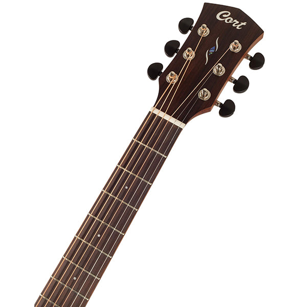 Cort Core OC Mahogany OM Cutaway Body Full Solid Acoustic Guitar With Bag - Open Pore Black Burst