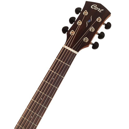 Cort Core OC Mahogany OM Cutaway Body Full Solid Acoustic Guitar With Bag - Open Pore Black Burst