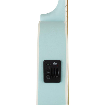 Cort Jade Classic Cutaway Body Mahogany Acoustic With Bag and Pickup - Sky Blue Open Pore