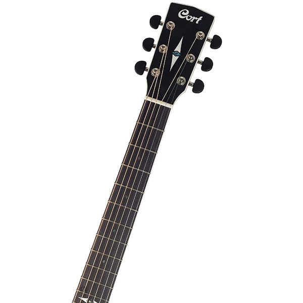 Cort GA5F Grand Auditorium Body Full Solid Flamed Mahogany Acoustic Electric Guitar With Bag - Open Pore (GA5 F)