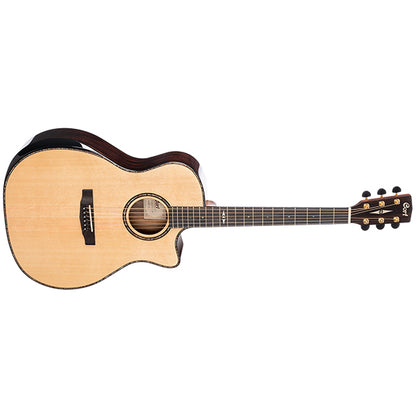 Cort GA PF Bevel Grand Auditorium Body Solid Sitka Spruce Top Acoustic Guitar With Bag - Natural Glossy