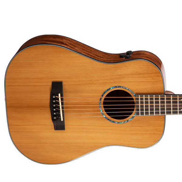 Cort Gold Mini F Dreadnought Body Torrefied Full Solid Adirondack Spruce Acoustic Electric Guitar With Bag - Natural Glossy