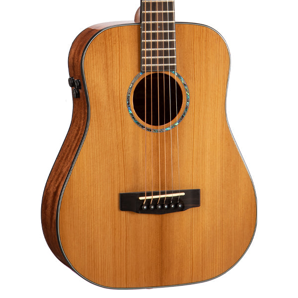 Cort Gold Mini F Dreadnought Body Torrefied Full Solid Adirondack Spruce Acoustic Electric Guitar With Bag - Natural Glossy