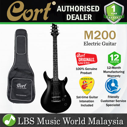 Cort M200 Double Cutaway Mahogany Powersound HH Pickup Black Electric Guitar (M 200)