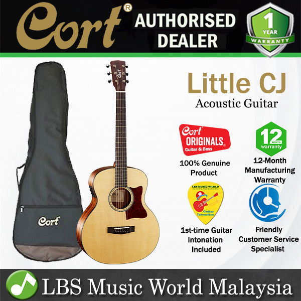 [Discontinued] Cort Little CJ 3/4 Jumbo Body Solid Sitka Spruce Top Acoustic Guitar With Bag - Open Core