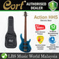 Cort Action HH5 5 String Double Cutaway Bolt On Meranti Die Cast Toluca Lake Blue Electric Bass Guitar
