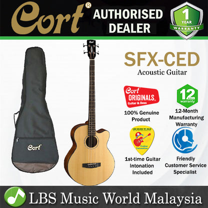 Cort SFX-CED SFX Body Solid Red Cedar Top Acoustic Guitar with Pickup Natural (SFXCED SFX CED)